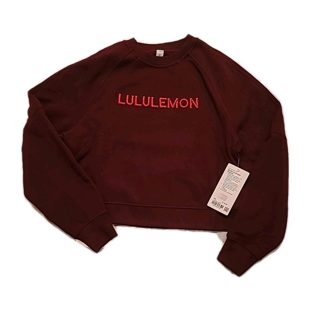 NWT Lululemon Scuba Oversize Pullover Wordmark Size M/L Red Comfort Logo New!